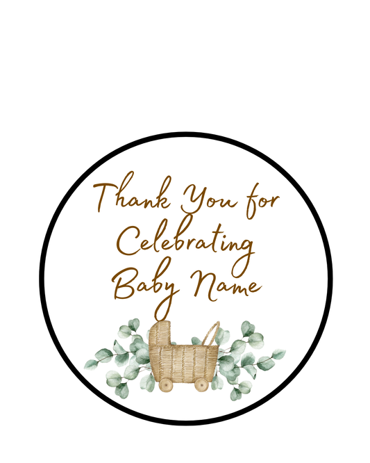Baby Shower Cones - Original Buttered Popcorn and Label