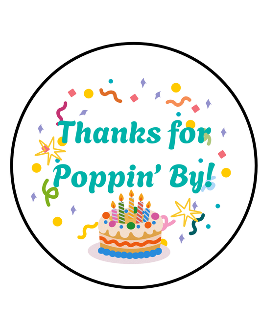 Birthday Cones - Original Buttered Popcorn and Label