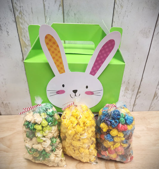 Easter Gable Boxes - 3 Flavor - Includes 3 mini bags of popcorn and includes shipping within the continental US.
