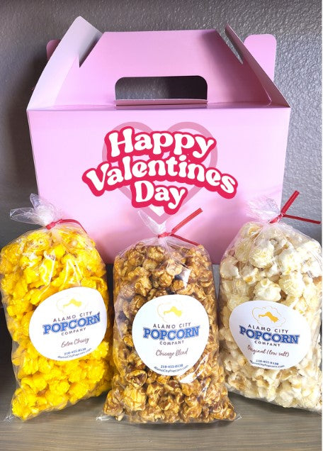 Valentine Gable Box: 3 Gourmet Popcorn Bags with Free Shipping