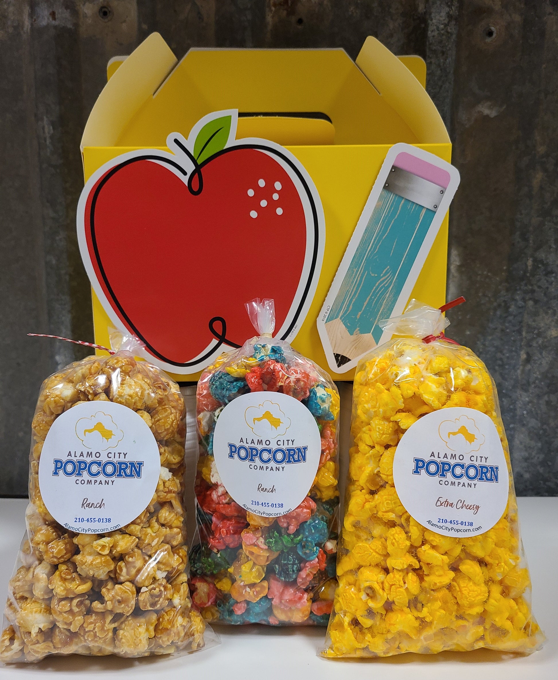 Teacher Appreciation Gable Box - Includes 3 mini bags of popcorn