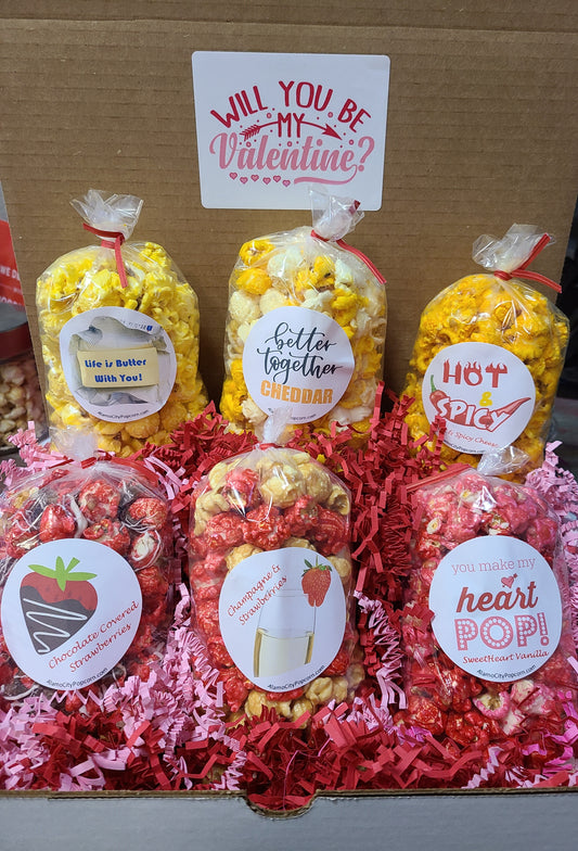 Valentine's day popcorn cones